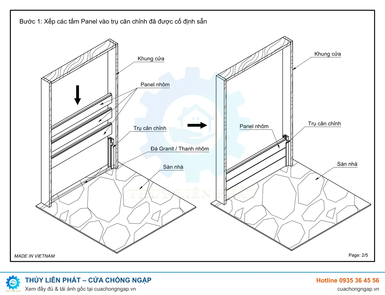 Hướng dẫn sử dụng cửa chống ngập lắp ráp: 4 bước lắp khi có mưa